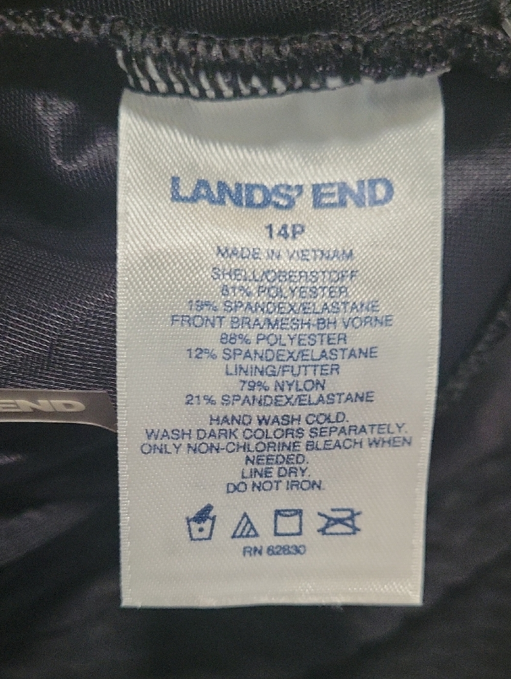 Lands' End One-Piece Swimsuit 14 Petite - Picture 2 of 9